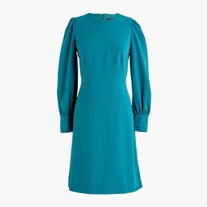 NWT Womens Size 8 J. Crew Green Long Sleeve Dress in 365 Crepe